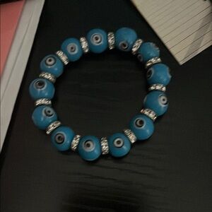 Blue Evil Eye Beaded Bracelet